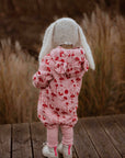 Baby Jumpsuit with Hood - Lilies on Pink