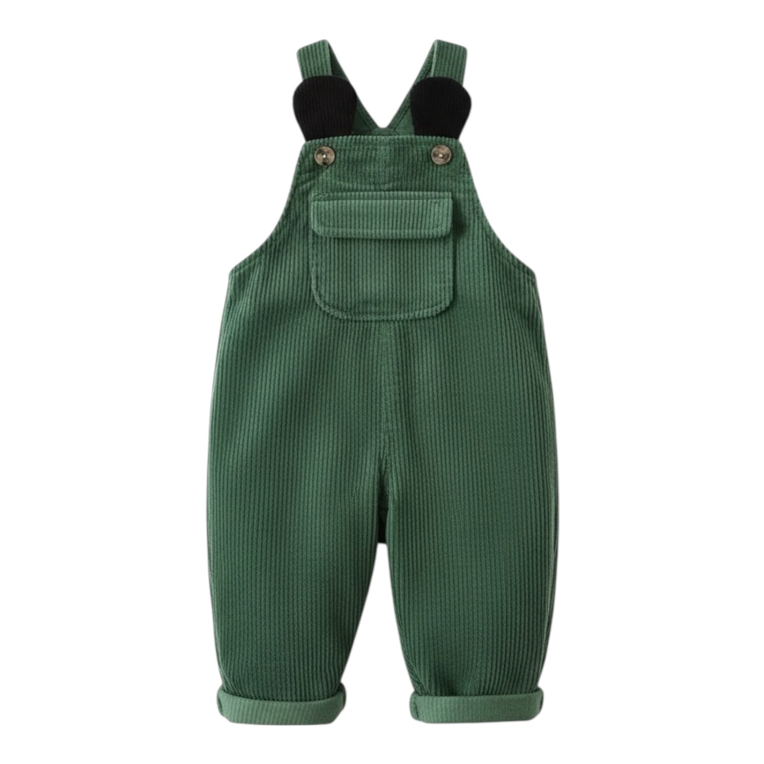 Green Corduroy Dungarees with Ear Detail