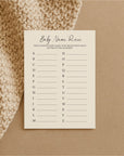 Baby Name Race Cards for Baby Shower Fun
