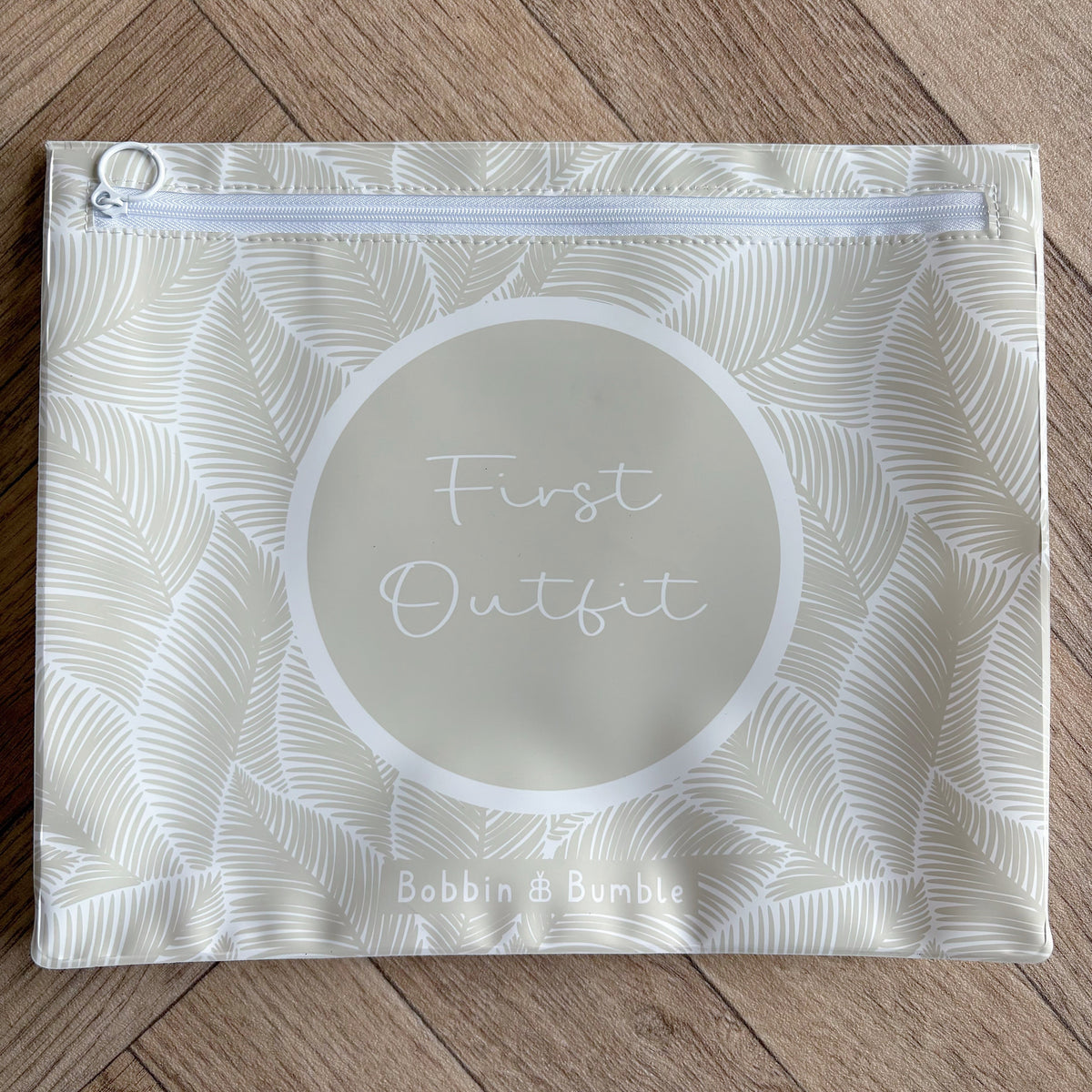 Hospital Bag Organiser Pouches - Unisex Beige Leaf Print