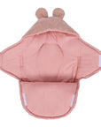 Baby Swaddle with Bear Ears – Powder Pink