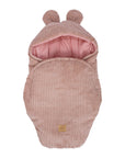 Baby Swaddle with Bear Ears – Powder Pink