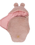 Baby Swaddle with Bear Ears – Powder Pink