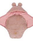 Baby Swaddle with Bear Ears – Powder Pink