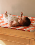Anti-Roll Wedge Baby Changing Mat - Red Harlequin