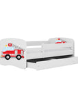 Fire Truck Bed with Storage and Safety Rail for Children