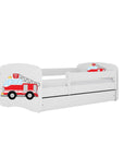 Fire Truck Bed with Storage and Safety Rail for Children