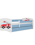Fire Truck Bed with Storage and Safety Rail for Children