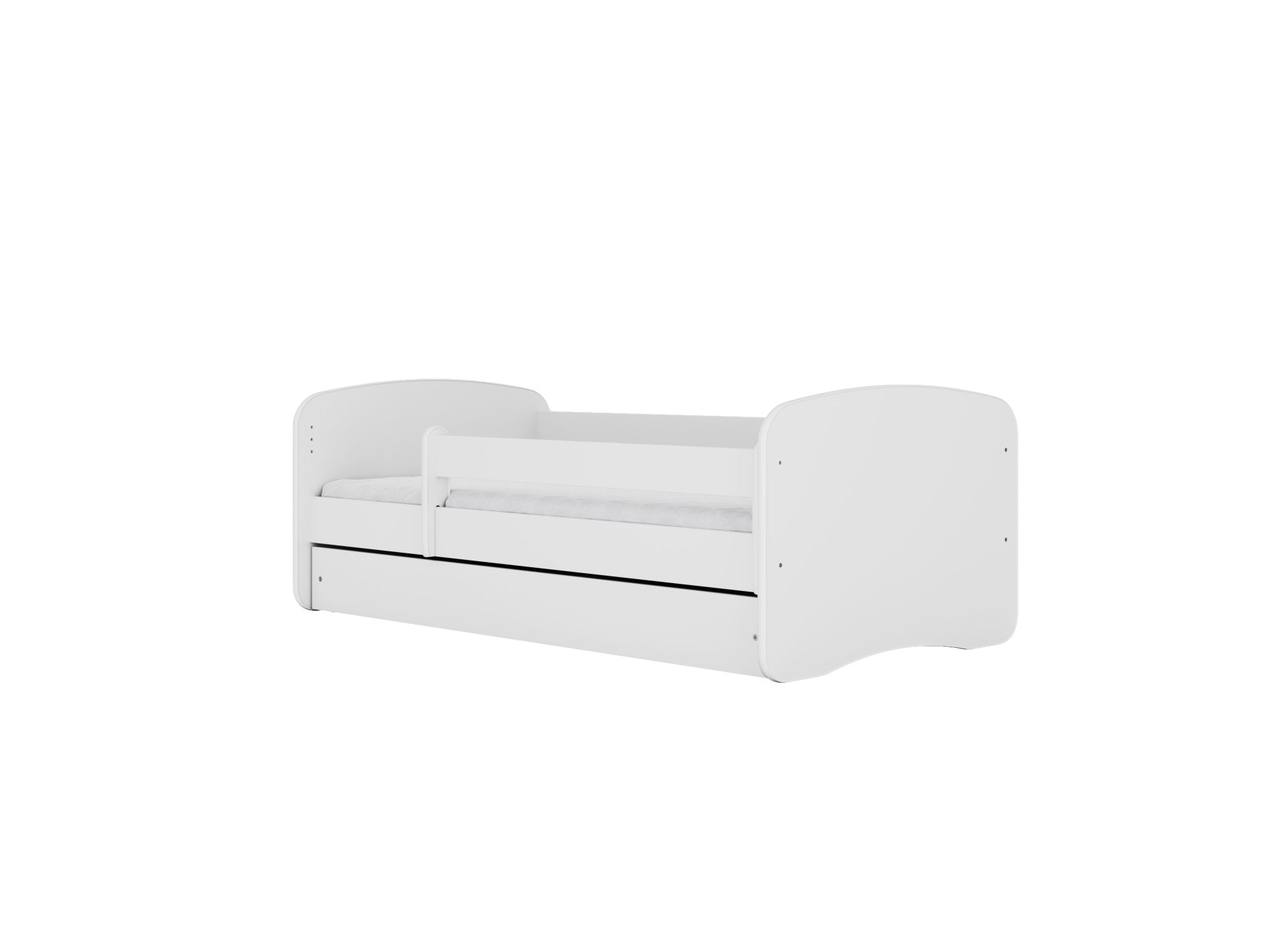 Children's Bed with Guardrail and Storage Drawer