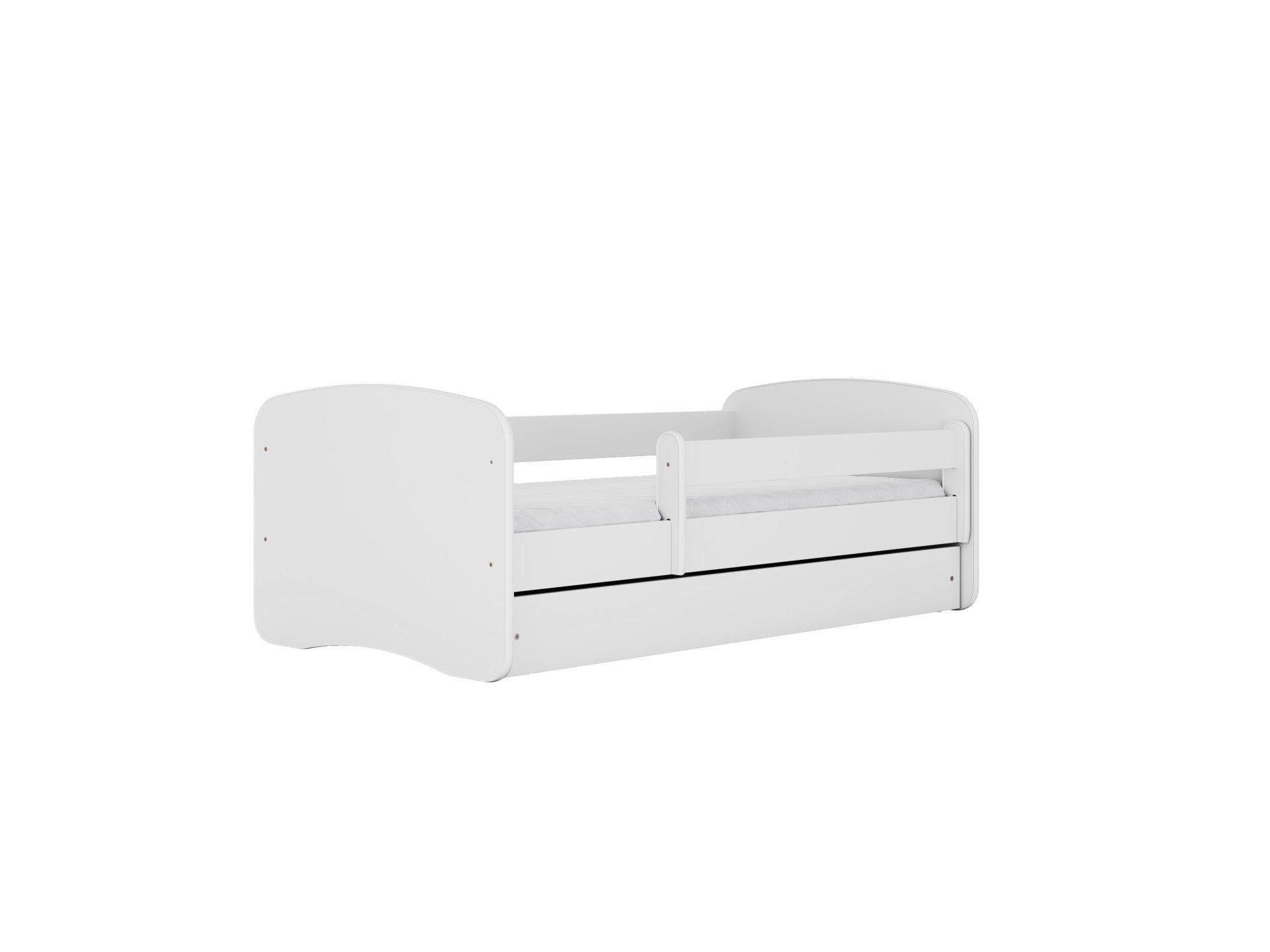 Children's Bed with Guardrail and Storage Drawer