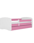 Children's Bed with Guardrail and Storage Drawer