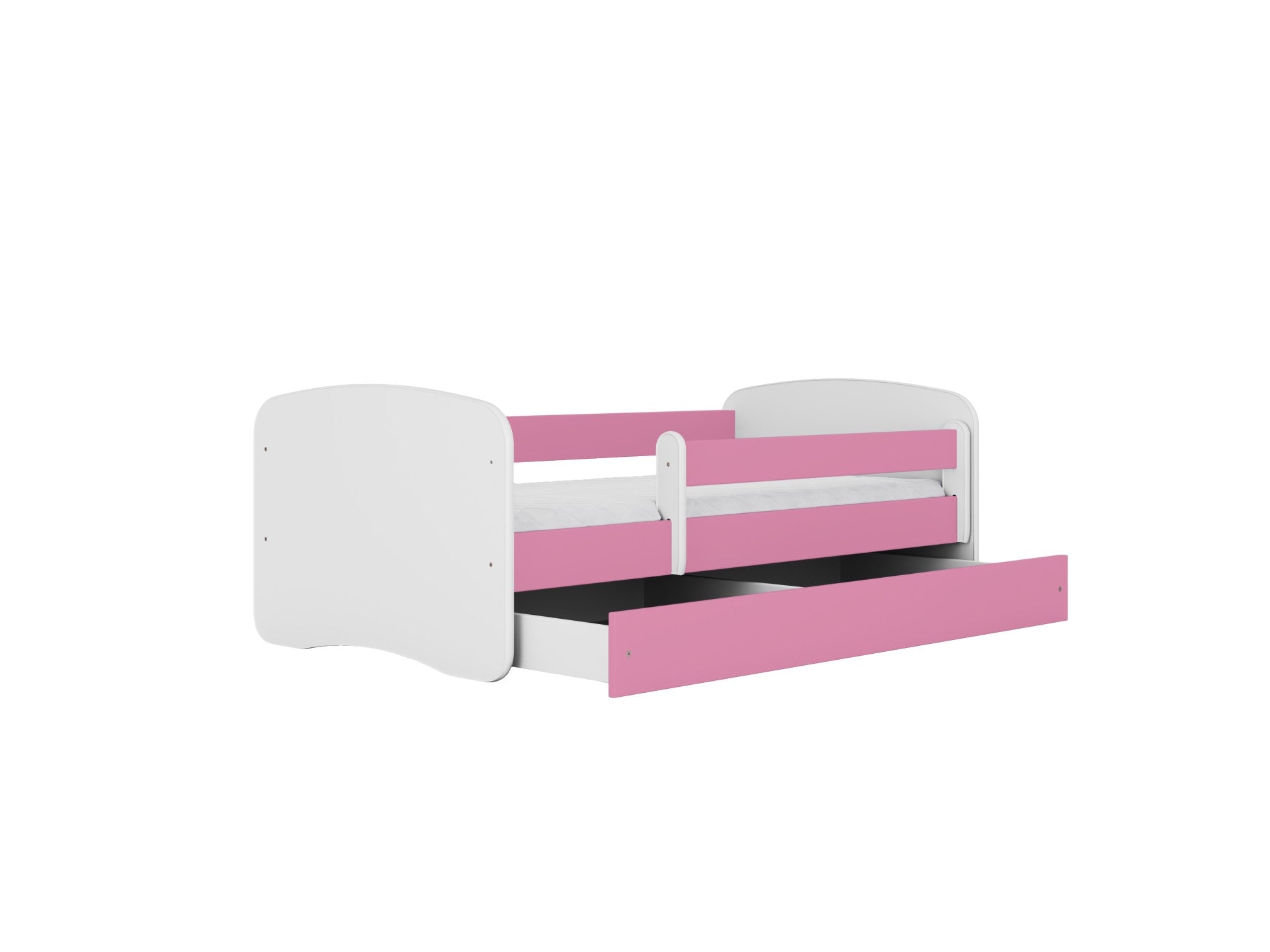 Children's Bed with Guardrail and Storage Drawer