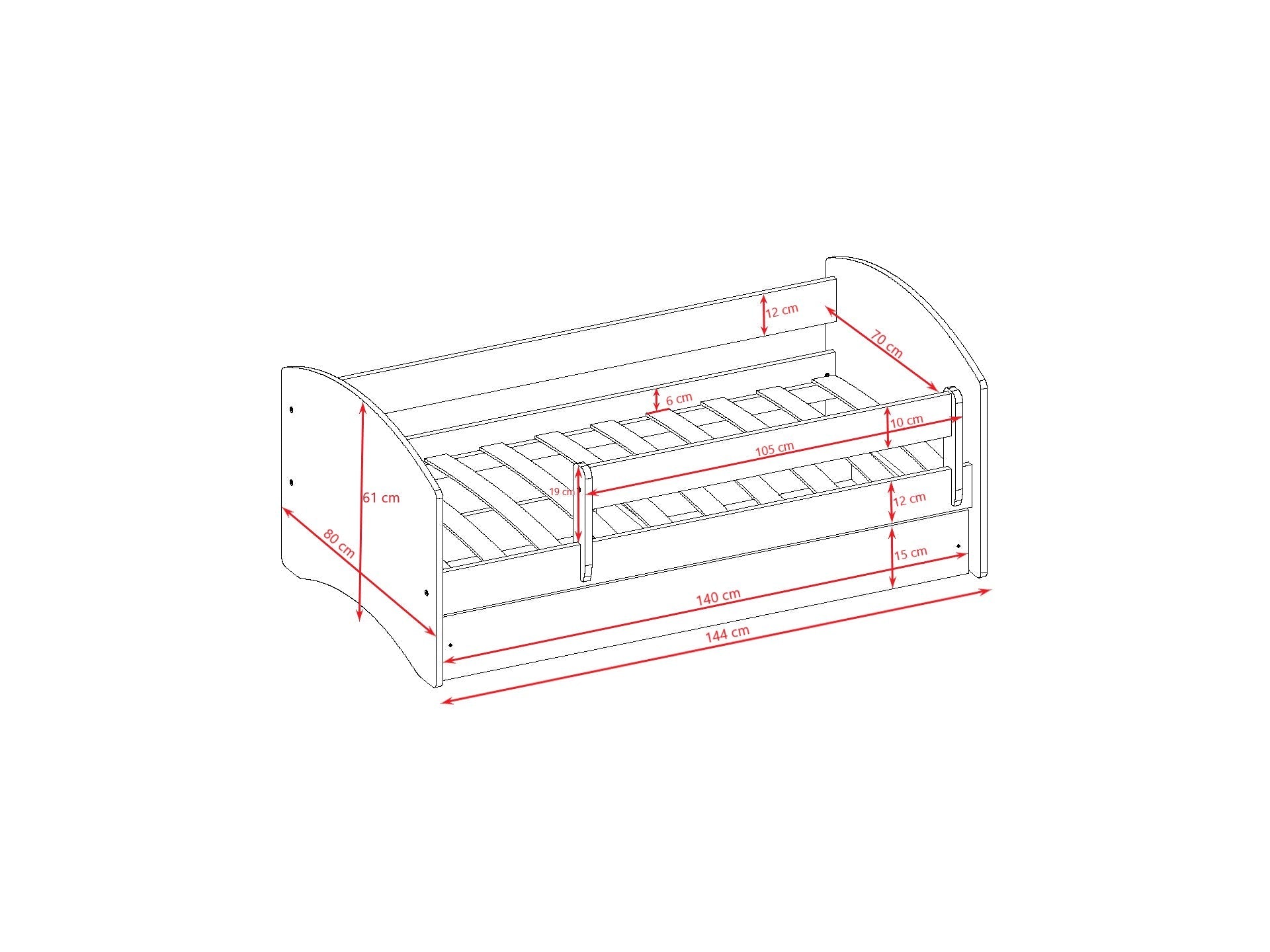 Children's Bed with Excavator Theme