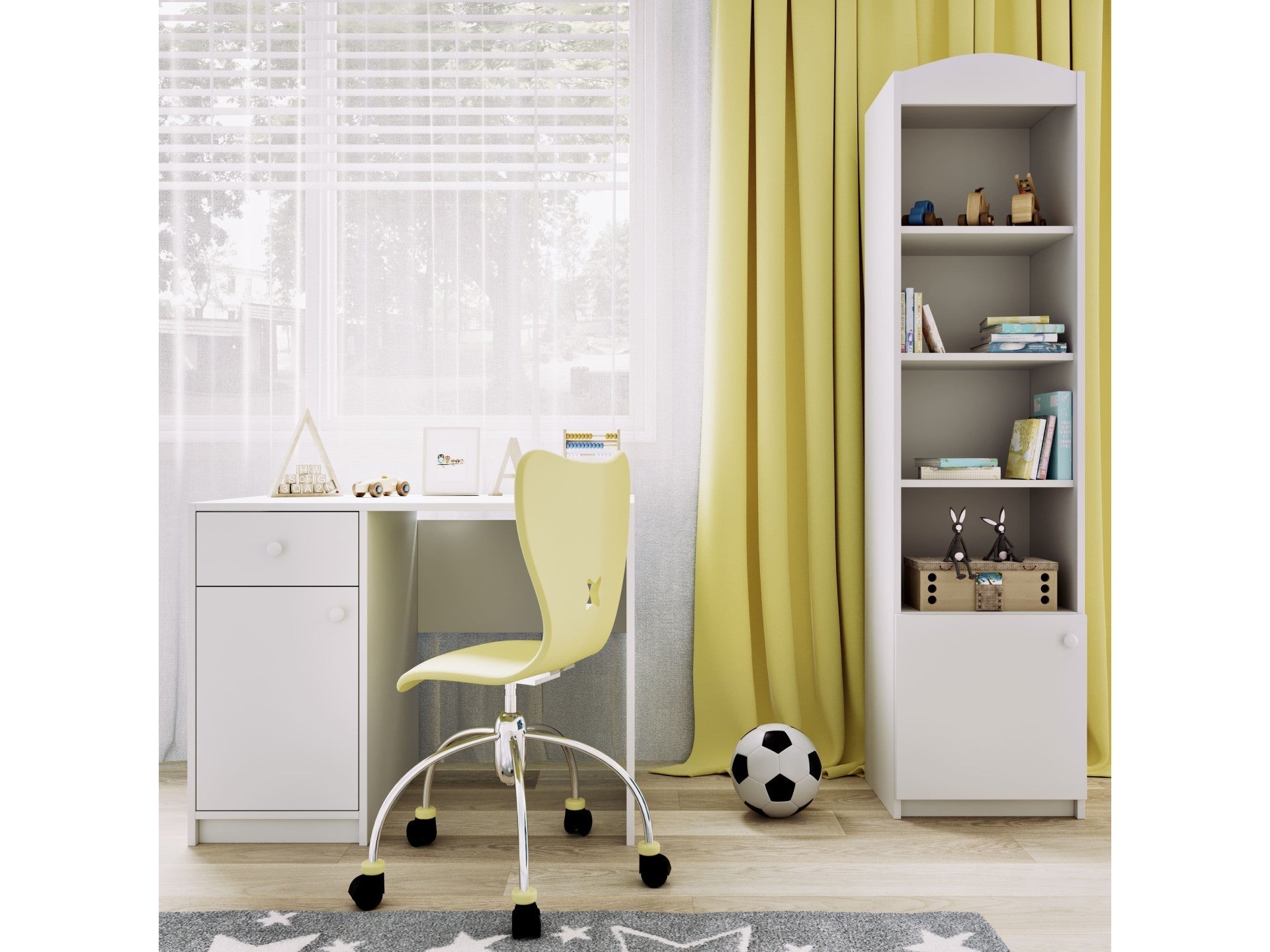 Multifunctional White Desk for Kids and Teens