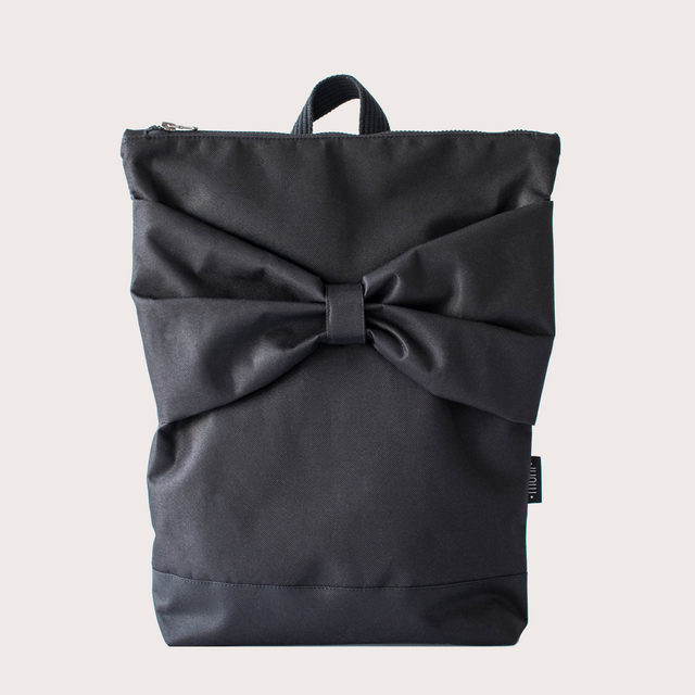 Waterproof Black Bow Backpack with Laptop Pocket