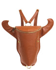 Camel Cow Head Leather Backpack | Byadb
