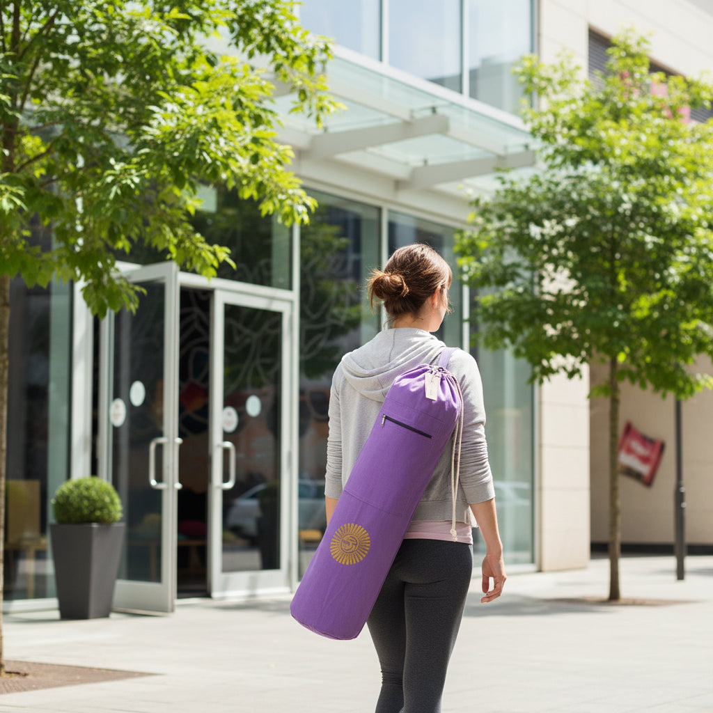 Yoga Mat Duffel Bag with Embroidered OM Design