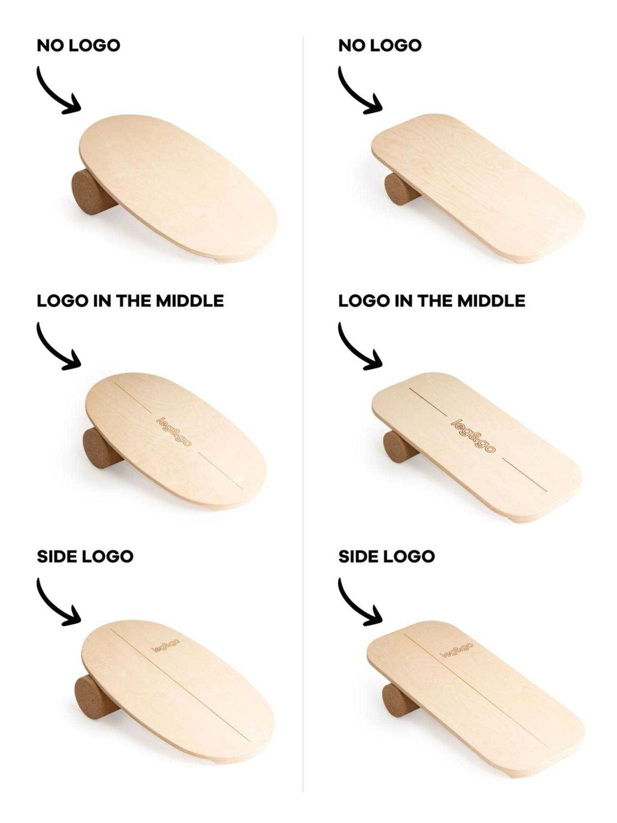 Rectangular Balance Board With Exercise Roll - No Logo