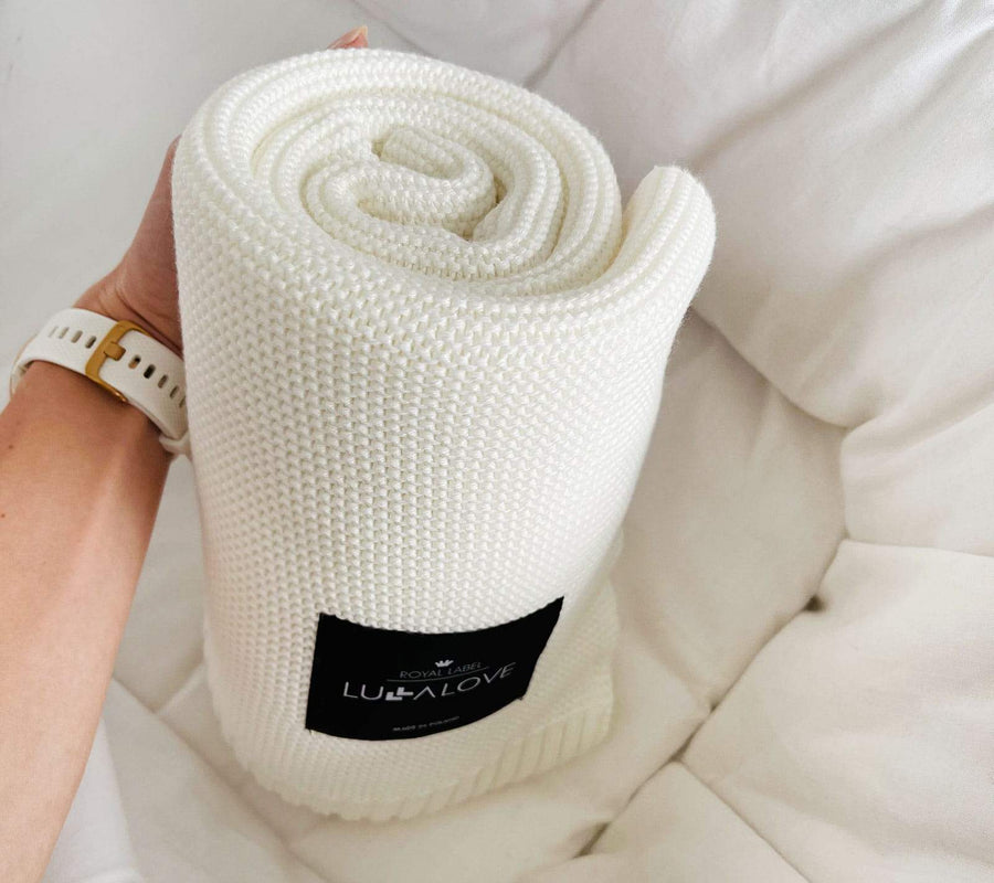 Bamboo baby blanket - Coconut - Classic knit