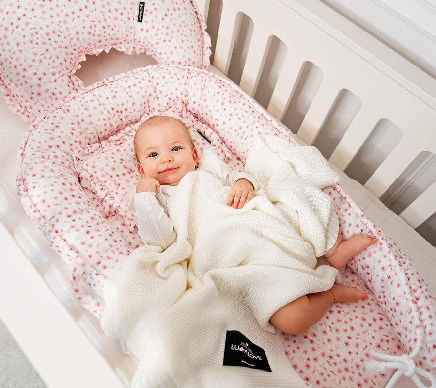 Bamboo baby blanket - Coconut - Classic knit