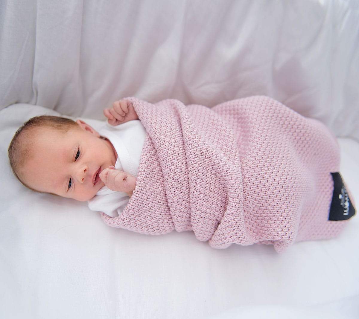Scandinavian Style All Season Baby Blanket - Super Soft Bamboo & Cotton Blend - Hypoallergenic & UV Resistant by Lullalove UK at brixbailey.com