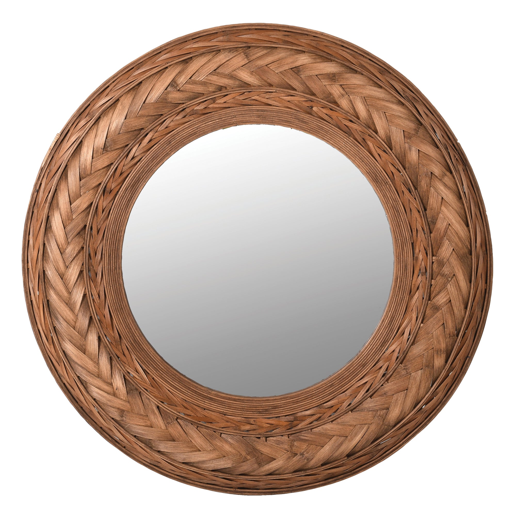 Luxury dark bamboo mirror with intricate plaited design, stylish hallway or living room decor, timeless versatile contemporary traditional by Ella James at brixbailey.com
