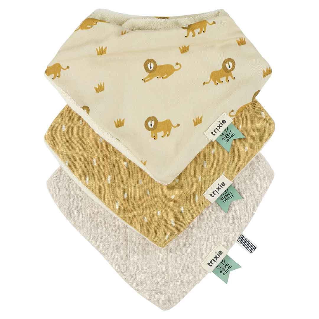 Beautiful Set of 3 Bandana Bibs - Organic Cotton, Absorbent &amp; Adjustable for Babies 0m+ by Trixie Baby at www.brixbailey.com