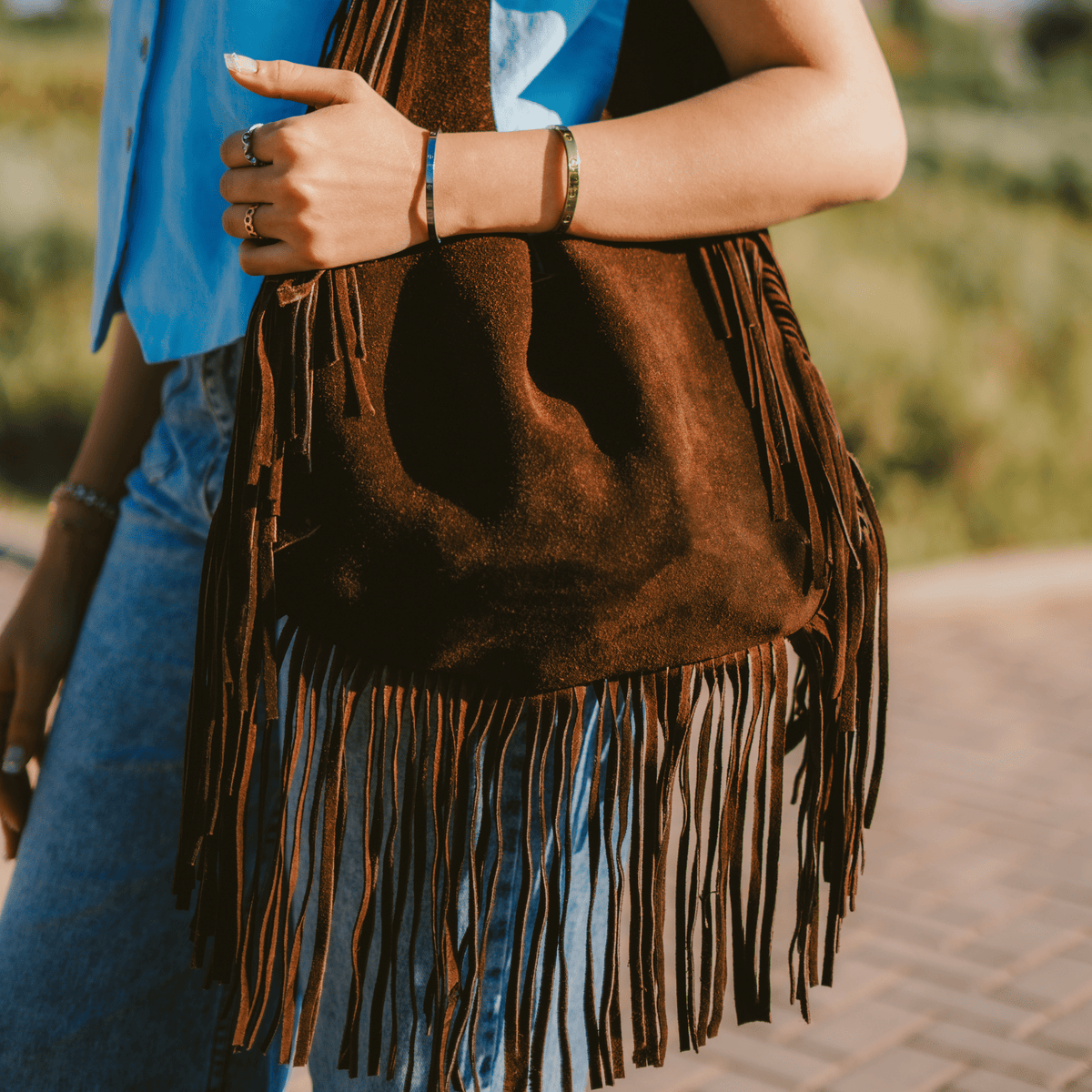 Shoulder Bag suede Nora
