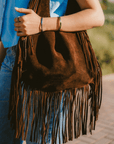 Shoulder Bag suede Nora