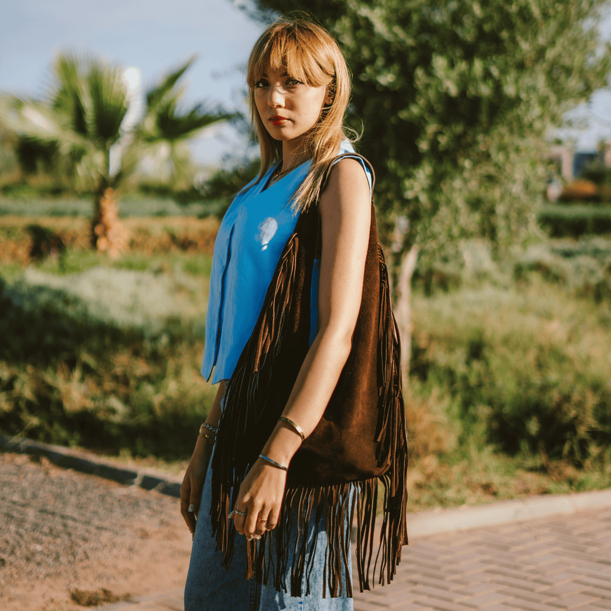 Shoulder Bag suede Nora