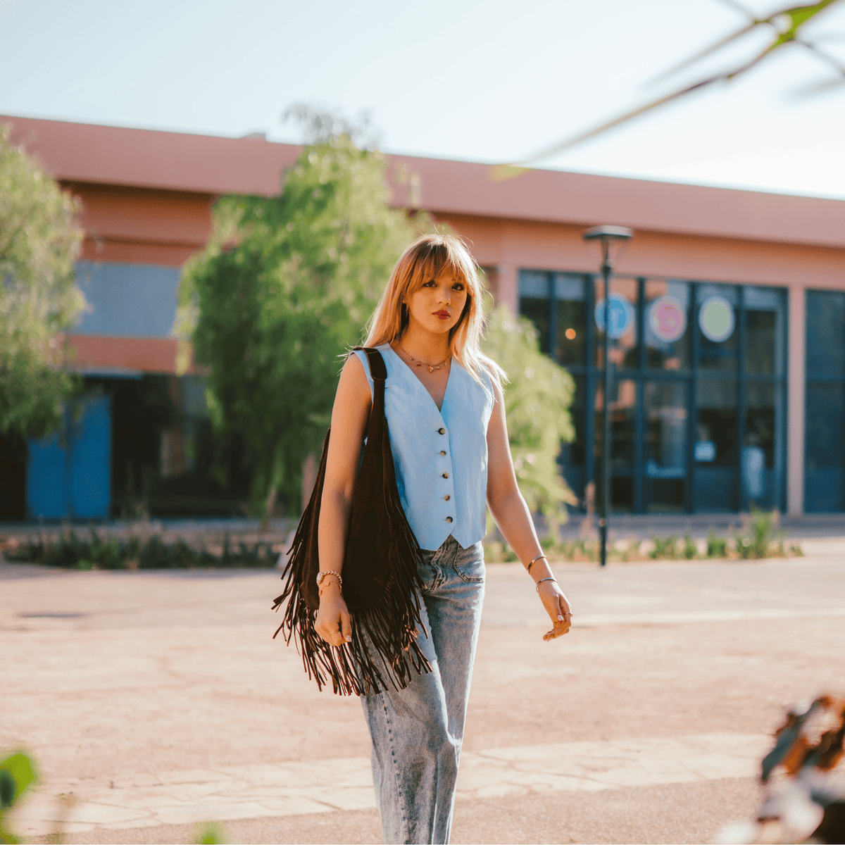 Shoulder Bag suede Nora