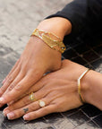 Etrusca Geometric Gold Sculptural Bangle