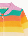 Rainbow Pink Stripe Organic Cotton Baby & Kids Cardigan