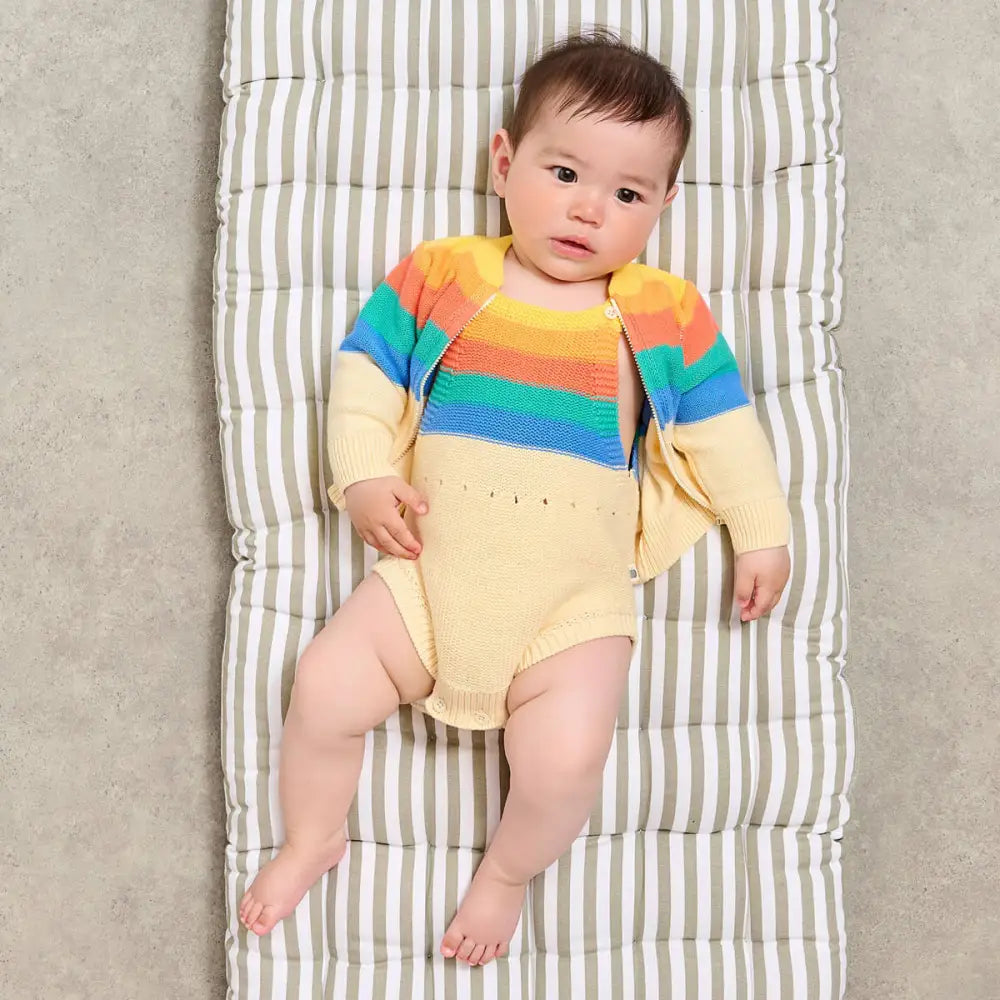 Rainbow Stripe Organic Cotton Baby &amp; Kids Cardigan
