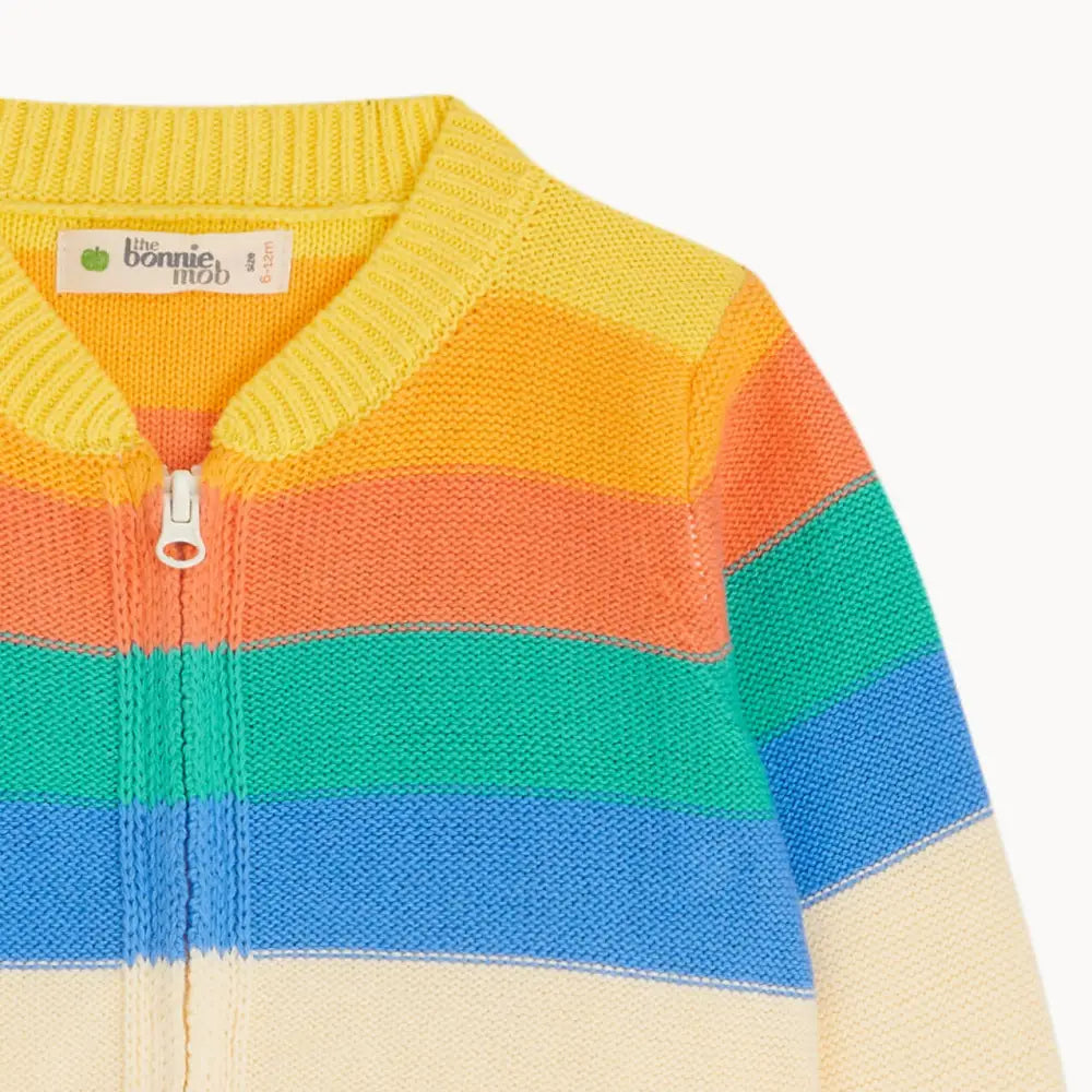 Rainbow Stripe Organic Cotton Baby &amp; Kids Cardigan