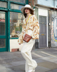 Handmade Leather Barrel Bag - Pastel Cream