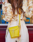 Handmade Leather Barrel Bag - Pastel Pink