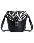 Handmade Leather Barrel Bag - Zebra