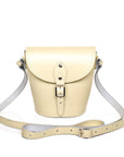 Handmade Leather Barrel Bag - Pastel Cream