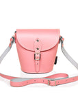 Handmade Leather Barrel Bag - Pastel Pink