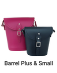 Handmade Leather Barrel Bag - Pastel Cream