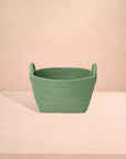 Handy Handwoven Rattan Basket - Green