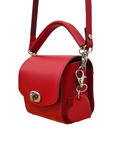 Bauble Handmade Leather Handbag - Love Hearts - Pillar Box Red