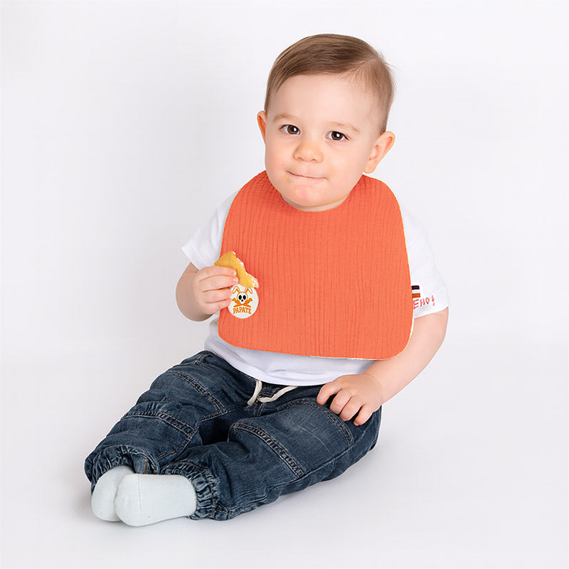 Bavoir en Coton Bio Fraise-3