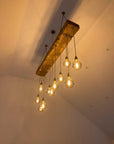 Chunky Wooden Beam Chandelier XXL Long Drop