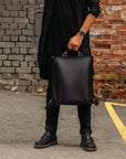 Convertible Leather Backpack and Shoulder Bag