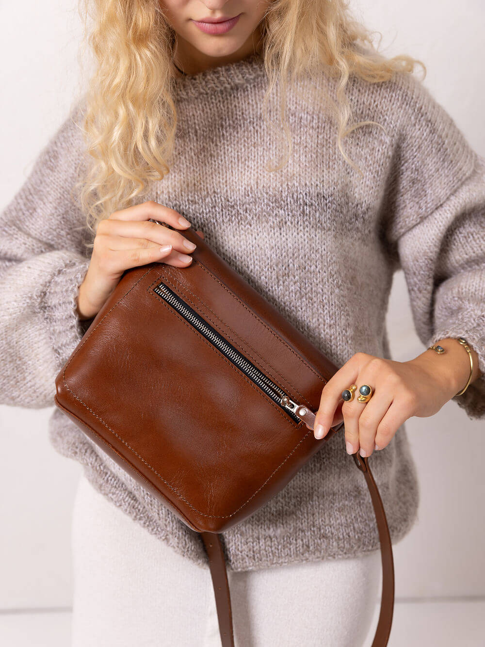 Ginger Leather Crossbody and Clutch Purse