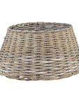 Handwoven Wicker Christmas Tree Skirt Rustic Brown