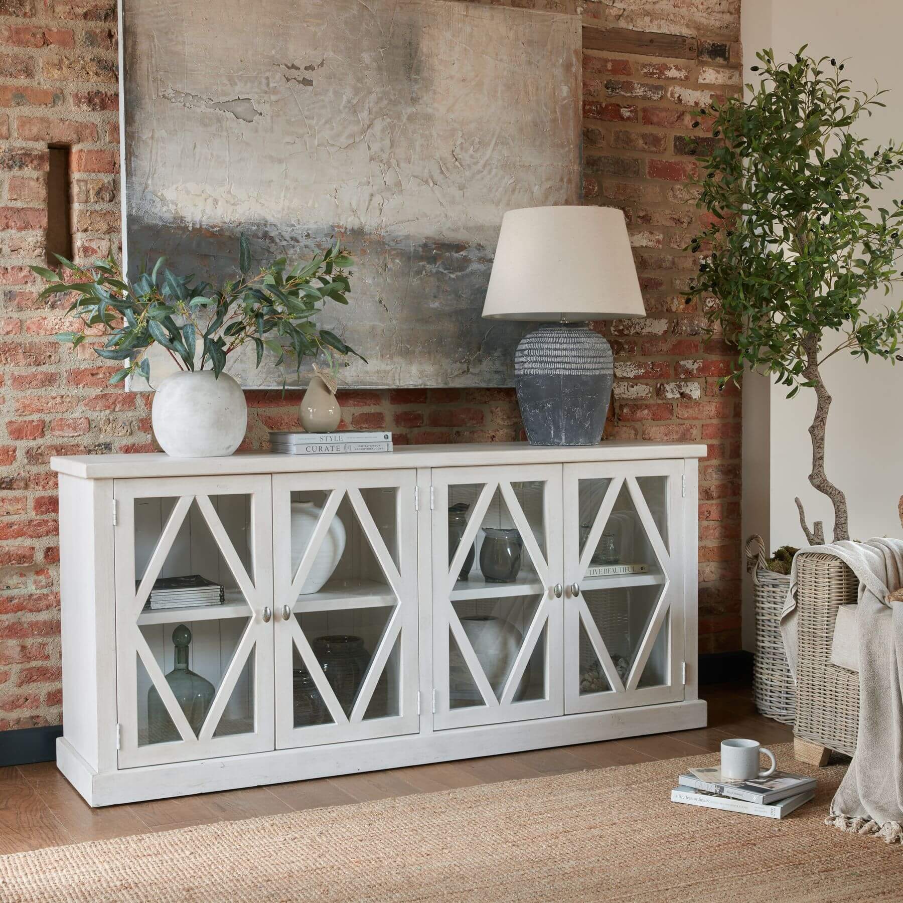 Large Olive Tree Faux Plant for Indoor Decor