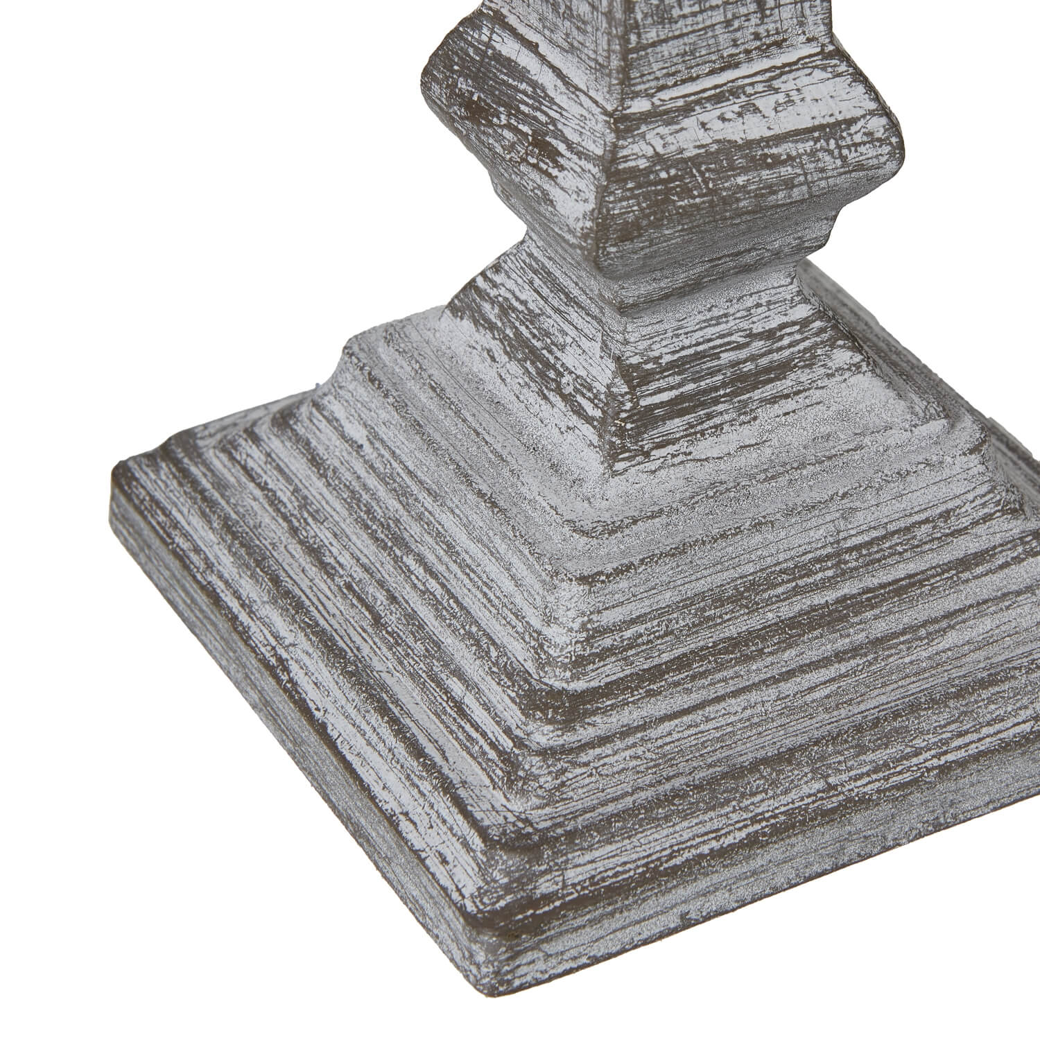 Brushed Wood Column Table Lamp with Linen Shade